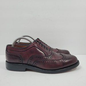 Allen Edmonds Barrington Burgundy Leather Men's Oxford Shoes US Size 8.5E
